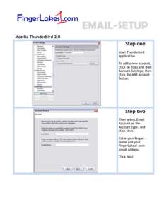 EMAIL-SETUP Mozilla Thunderbird 2.0 Step one Start Thunderbird application.