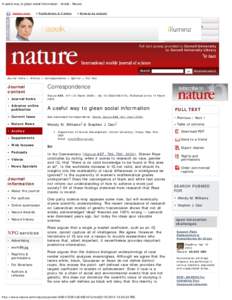 A useful way to glean social information : Article : Nature