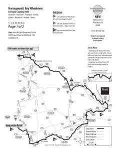 Narragansett Bay Wheelmen Tri-State Century #095 Ride Options  Greenville - Burrilville - Thompson - Dudley