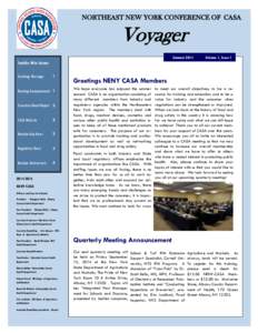 NORTHEAST NEW YORK CONFERENCE OF CASA  Voyager SummerVolume 1, Issue 1