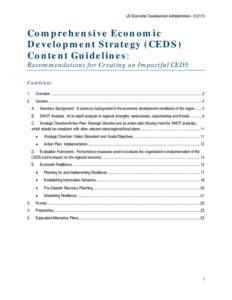 US Economic Development AdministrationComprehensive Economic Development Strategy (CEDS) Content Guidelines: