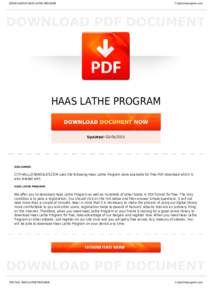 BOOKS ABOUT HAAS LATHE PROGRAM  Cityhalllosangeles.com HAAS LATHE PROGRAM