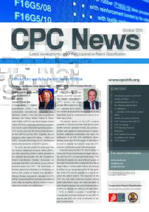 CPC News  October 2013 Latest developments about the Cooperative Patent Classification