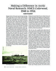 Making a Difference in Arctic Naval Research: HMCS Cedarwood, 1948 to 1956