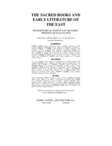 The Sacred Books and Early Literature of the East, Volume II, 1917