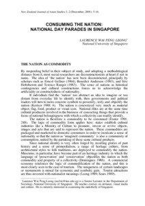 New Zealand Journal of Asian Studies 3, 2 (December, 2001): [removed]CONSUMING THE NATION: