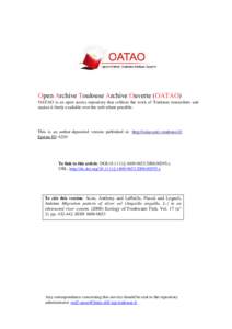 Open Archive Toulouse Archive Ouverte (OATAO) OATAO is an open access repository that collects the work of Toulouse researchers and makes it freely available over the web where possible. This is an author-deposited versi