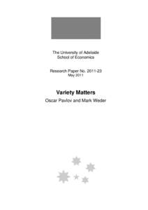 The University of Adelaide School of Economics Research Paper No[removed]May 2011