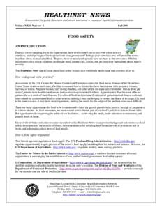 HEALTHNET NEWS  A newsletter for public librarians and others interested in consumer health information services Volume XXII Number 3