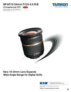 SP AF10-24mm F[removed]Di LD Aspherical [IF] new  [ Equivalent to 16-37mm* ]