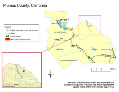 U.S. EPA - Red Legged Frog, Plumas County, CA Map