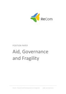 Position paper on Aid, Governance and Fragility