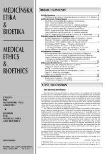MEDICÍNSKA ETIKA & BIOETIKA MEDICAL ETHICS
