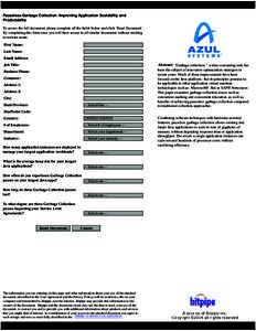Adobe Reader version 4.1 or higher is needed to view this document. Please visit http://www.adobe.com for your free upgrade. First Name: Last Name: Email Address: Job Title:
