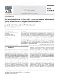 Electrophysiological evidence for a post-perceptual influence of global visual context on perceived orientation
