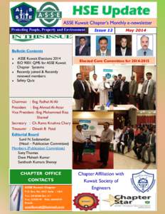 HSE Update ASSE Kuwait Chapter’s Monthly e-newsletter Protecting People, Property and Environment Issue 12