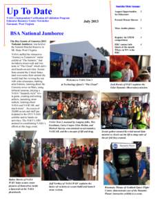 Inside this issue:  Up To Date NASA’s Independent Verification &Validation Program Educator Resource Center Newsletter Fairmont, West Virginia