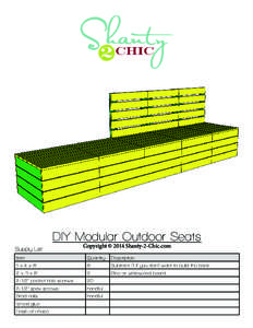 DIY Modular Outdoor Seats Supply List Copyright © 2014 Shanty-2-Chic.com  Item