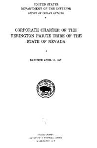 Corporate Charter of the Three Affiliated Tribes of the Fort Berthold Reservation