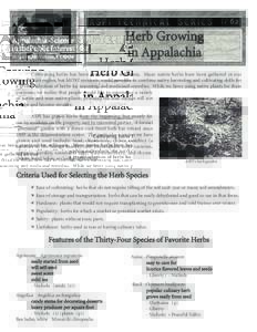 A S P I T e c h n i c a l S e r i e s TP 62 Appalachia-Science in thePublic Interest 50 LairSt.,Mt.Vernon, KYHerb Growing