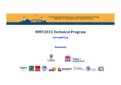 MMT2015 Technical Program www.mmt2015.org Sponsored by  Welcome to MMT2015