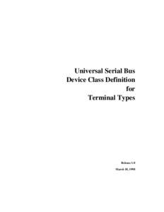 Universal Serial Bus Device Class Definition for Terminal Types  Release 1.0
