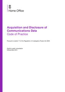 Acquisition Disclosure Code of Practice