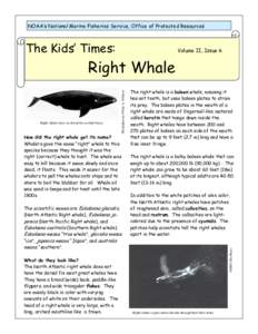 NOAA’s National Marine Fisheries Service, Office of Protected Resources  The Kids’ Times: Volume II, Issue 6