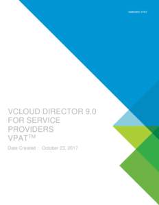 VMWARE VPAT  VCLOUD DIRECTOR 9.0 FOR SERVICE PROVIDERS VPATTM