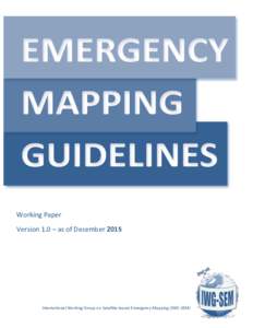 #  Working Paper Version 1.0 – as of DecemberInternational Working Group on Satellite-based Emergency Mapping (IWG-SEM)