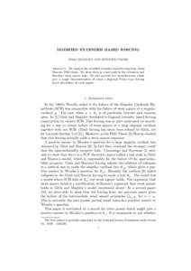 MODIFIED EXTENDER BASED FORCING DIMA SINAPOVA AND SPENCER UNGER Abstract. We analyze the modified extender based forcing from Assaf Sharon’s PhD thesis. We show there is a bad scale in the extension and therefore weak 