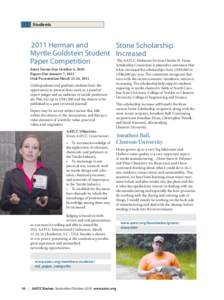 StudentsHerman and Stone Scholarship Myrtle Goldstein Student Increased The AATCC Piedmont Section Charles H. Stone