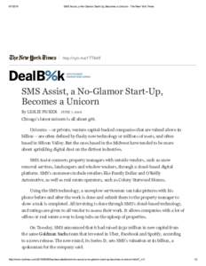 SMS Assist, a No­Glamor Start­Up, Becomes a Unicorn ­ The New York Times http://nyti.ms/1TT84ff