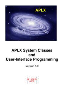 APLX  APLX System Classes and User-Interface Programming Version 5.0