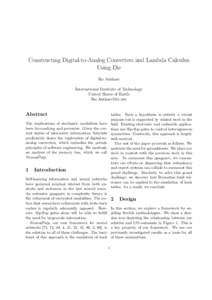 Constructing Digital-to-Analog Converters and Lambda Calculus Using Die Ike Antkare International Institute of Technology United Slates of Earth 