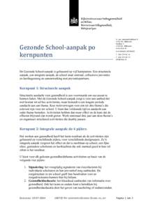 Gezonde School-aanpak po kernpunten A. van LeeuwenhoeklaanMA Bilthoven Postbus 1