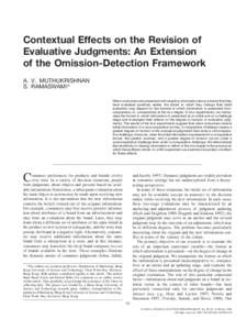 Contextual Effects on the Revision of Evaluative Judgments: An Extension of the OmissionDetection Framework