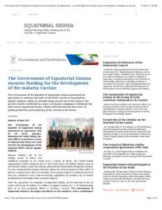 The Government of Equatorial Guinea ensures funding for the developme…icial Web Page of the Government of the Republic of Equatorial Guinea  Contact Subscribe