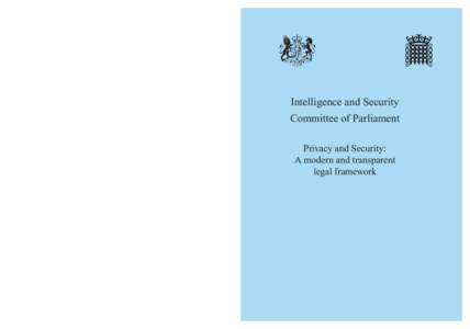 Intelligence and Security   Committee of Parliament Privacy and Security: