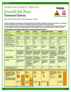 FH13[removed]N E B R A S K A F O R E S T S E RV I C E Emerald Ash Borer Treatment Options