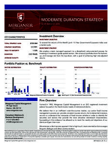 Moderate Duration Strategy AS of March 31, 2015 Investment Overview  Key characteristics