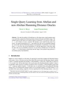 Single-Query Learning from Abelian and non-Abelian Hamming Distance Oracles