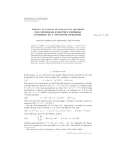 MATHEMATICS OF COMPUTATION Volume 00, Number 0, Pages 000–000 SXXSTIFFLY ACCURATE RUNGE–KUTTA METHODS FOR NONLINEAR EVOLUTION PROBLEMS
