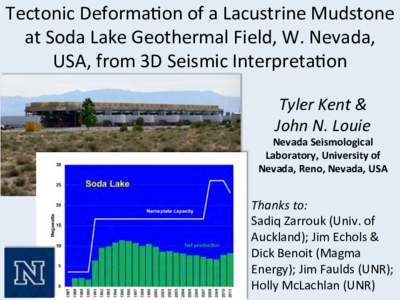 Tectonic	
  Deforma.on	
  of	
  a	
  Lacustrine	
  Mudstone	
   at	
  Soda	
  Lake	
  Geothermal	
  Field,	
  W.	
  Nevada,	
   USA,	
  from	
  3D	
  Seismic	
  Interpreta.on	
   Tyler	
  Kent	
  &	
 