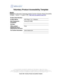 Voluntary Product Accessibility Template: VMware, Inc.