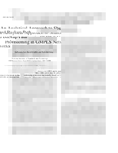 IEEE MILCOM’02  1 An Analytical Approach to Shared Backup Path Provisioning in GMPLS Networks