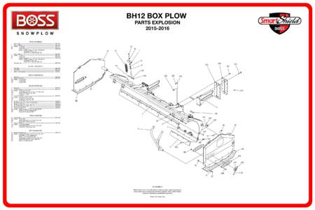 BH12 BOX PLOW S N O W P L O W PARTS EXPLOSION
