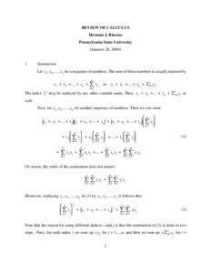 REVIEW OF CALCULUS Herman J. Bierens Pennsylvania State University (January 28, [removed].