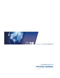 April 1, 2016 On behalf of the Board of Directors and management team, we cordially invite you to attend Northrop Grumman Corporation’s 2016 Annual Meeting of Shareholders. This year’s meeting will be held Wednesda