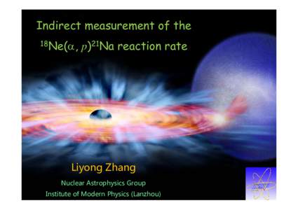 Indirect measurement of the 18Ne(, p)21Na reaction rate  Liyong Zhang